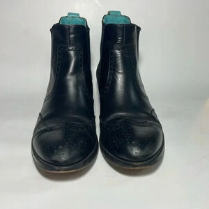 Boden black leather oxford boots size 42